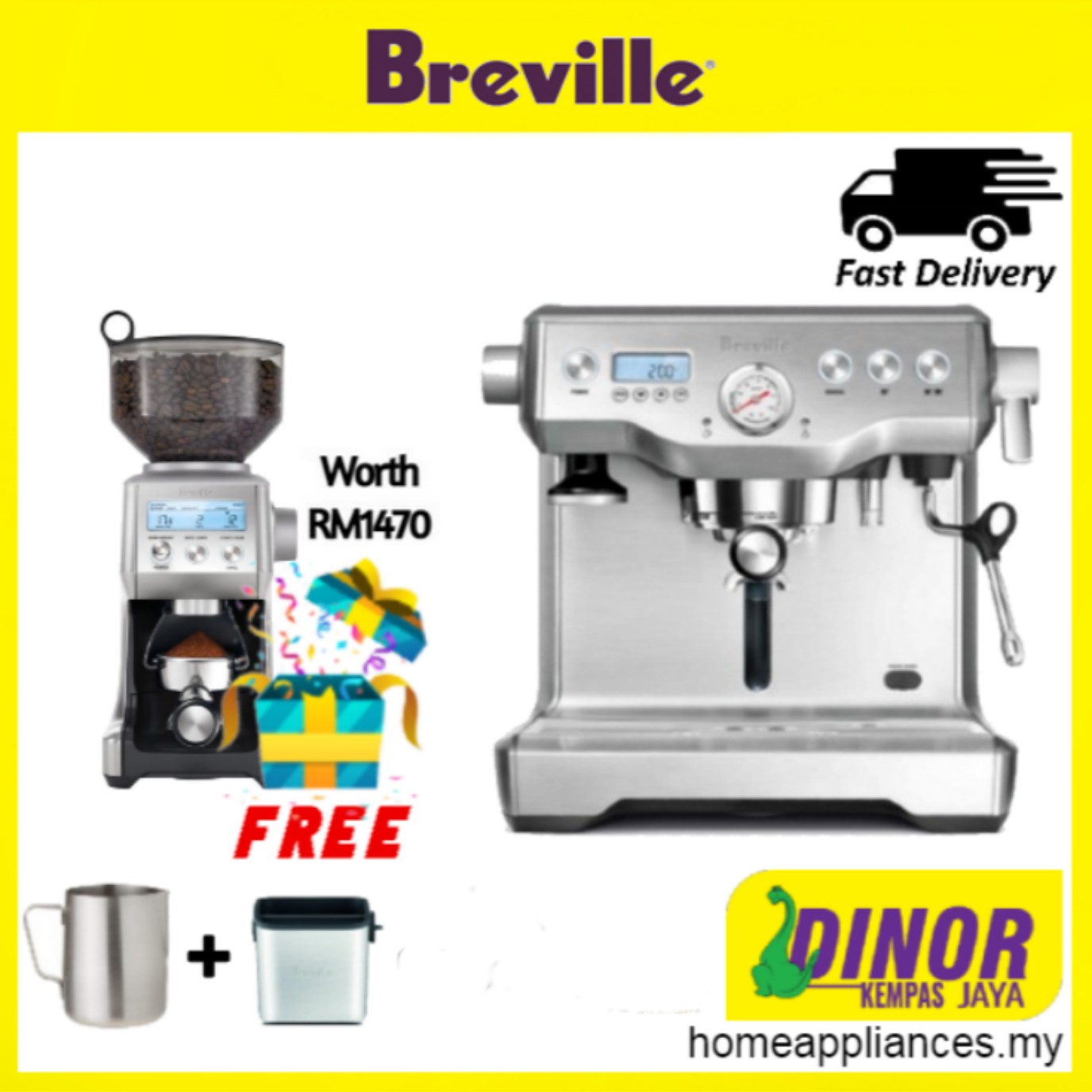 Breville BES920 The Dual Boiler Coffee Maker With Free Gift Breville ...