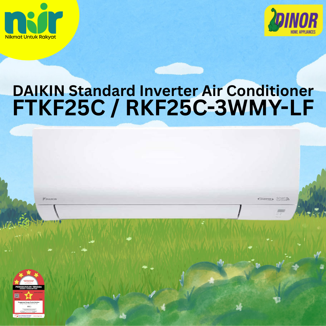 DAIKIN Standard Inverter Air Conditioner FTKF R32 (1.0HP) FTKF25C/RKF25C-3WM-LF (1.5HP) FTKF35C/RKF35C-3WM-LF