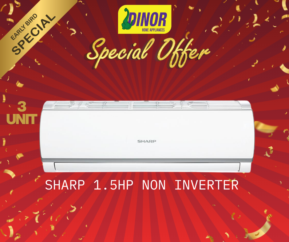 Sharp 1.5HP R32 Non-Inverter Air Conditioner AHA-12WCD2/AUA12WCD2 Dual Drain Setting